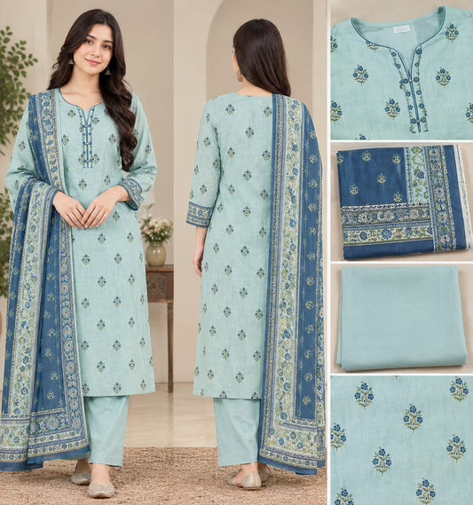 Premium Printed Khaddar 3-Piece Suit – 4